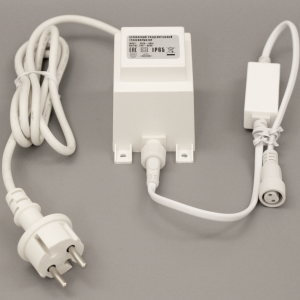 Трансформатор понижающий 60Вт, 220/24В 1.5 м., белый провод, Teamprof (TPF-220AC/DC24-60W-W)