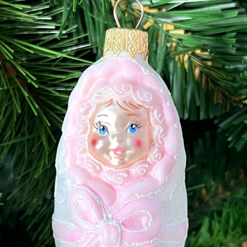 Елочное украшение Младенец, стекло, 10 см., 1 шт., Витус (А297)