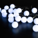 Светодиодная гирлянда шарики 5 м., 20 холодных белых LED, статика, черный резиновый провод, Teamprof (TPF-S5-20C/24V-40B-SRB/W)
