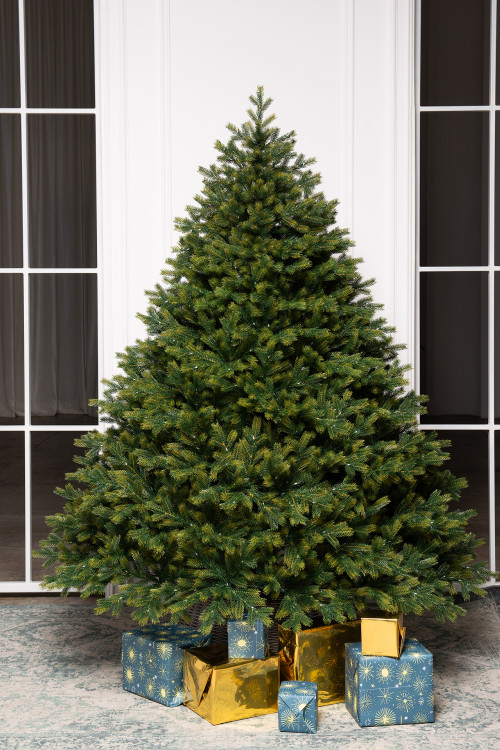 Искусственная елка Эрмитажная 180 см., теплых белых микро LED ламп, 100% литая хвоя, ЕлкиТорг (95180)