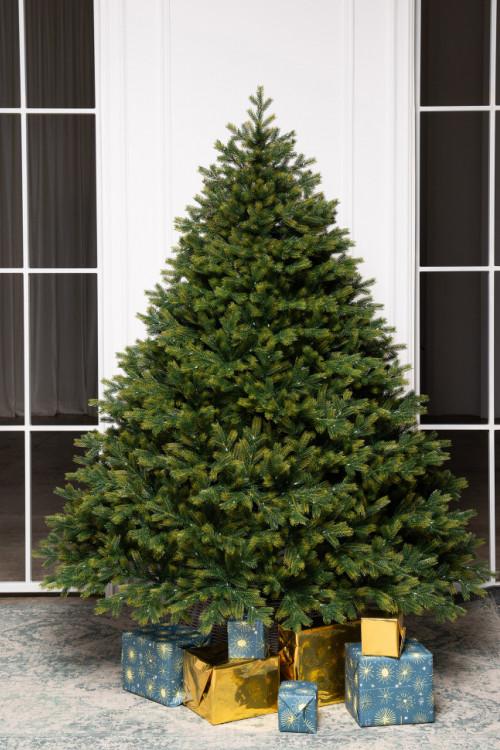 Искусственная елка Эрмитажная 180 см., теплых белых микро LED ламп, 100% литая хвоя, ЕлкиТорг (95180)