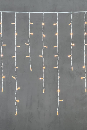 Светодиодная бахрома с колпачком 3,2*0,9 м., 168 экстра теплых белых LED ламп, каучуковый белый провод, LTC (LL168-8-2EWW)