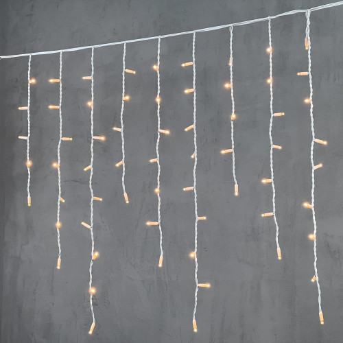 Светодиодная бахрома с колпачком 3,2*0,9 м., 168 экстра теплых белых LED ламп, каучуковый белый провод, LTC (LL168-8-2EWW)