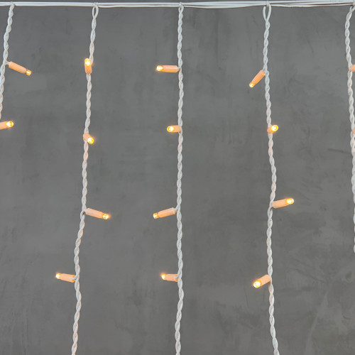 Светодиодная бахрома с колпачком 3,2*0,9 м., 168 экстра теплых белых LED ламп, каучуковый белый провод, LTC (LL168-8-2EWW)