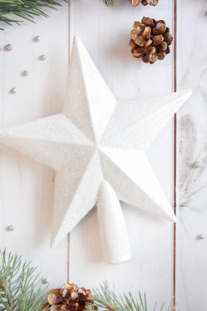 Макушка звезда Белоснежная 22х22 см., белый, Зимнее Волшебство (2371323)            