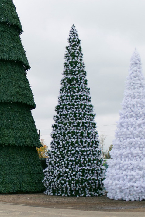 Уличная сосна Евро-2 зеленая c белыми кончиками 29 м., каркасная, Леска, Green Trees (GT29EVLESWK)