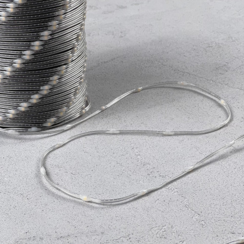 Гирлянда роса Про 20 м., Тепло-Белая 24В, 400 LED, провод прозрачный ПВХ, IP65, (RosaPro400-10-1WW) 