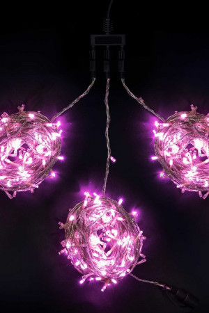 Комплект гирлянды на деревья с контроллером 60 м., 3 луча по 20 м, 600 LED ламп светло розового цвета, Beauty Led (KDD600C-10-1BP)