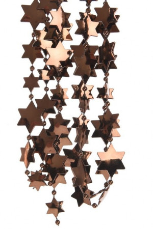 Бусы пластиковые Звезды 2.6*270 см., шоколадные, Kaemingk (000479)