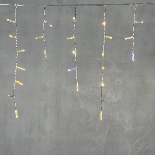 Светодиодная бахрома с колпачком 3,1*0,5 м., 120 теплых белых LED ламп, мерцание, прозрачный провод ПВХ, IP65, LTC (PIL120BLWCAP-10-2WW)