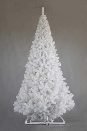 Интерьерная искусственная елка Рублевская белая 4,5 м., ствольная, ПВХ, Green Trees (GT4,5RUPVCW)