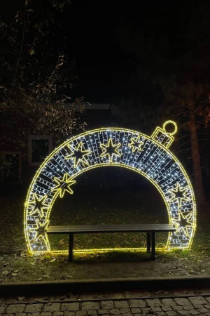 Светодиодная инсталляция Елочный шар со звездами 2D 180 см., Сад Радости (SR219)