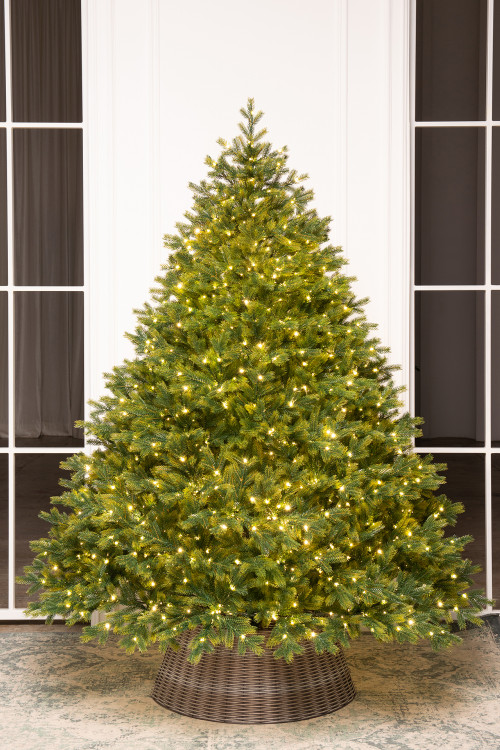 Искусственная елка Эрмитажная 210 см., теплых белых микро LED ламп, 100% литая хвоя, ЕлкиТорг (95210)