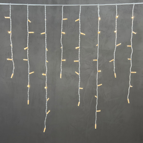  Светодиодная бахрома с колпачком 3,2*0,9 м., 168 теплых белых LED ламп, каучуковый белый провод, LTC (LL168-8-2WW)