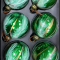 Набор стеклянных шаров Акварель зеленая 80 мм., 6 шт., Christmas DeLuxe (87195)