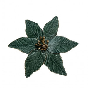 Декоративный цветок Пуансеттия 23 см., пыльно-зеленый, на клипсе, Christmas DeLuxe (89559)