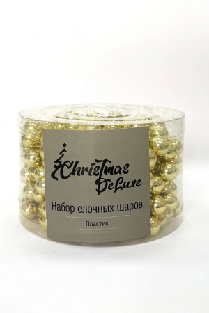 Пластиковые бусы Гигант 1,4 см.* 5 м., золото, Christmas DeLuxe (87012)
