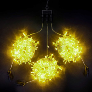 Комплект гирлянды на деревья с контроллером 60 м., 3 луча по 20 м, 600 LED ламп цвета шампань, Beauty Led (KDD600C-10-1CH)