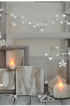 Светодиодное панно Свечи в декоре - Home 30*40 см с LED огнями, Kaemingk (483231/2) 