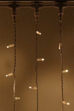 Светодиодный занавес 1000 теплых белых LED ламп, 2*6 м., статика, белый провод ПВХ, Teamprof (TPF-C2*6-CW/WW)