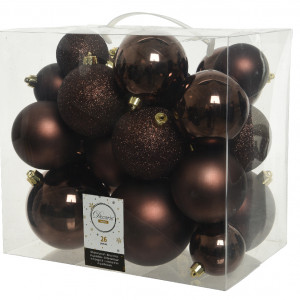 Набор пластиковых шаров Эллада 26 шт., темно-коричневый, Kaemingk (020614)