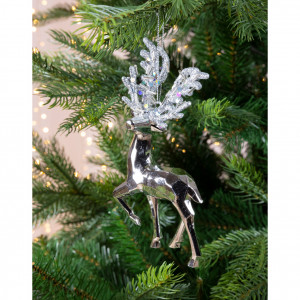 Украшение-подвеска Лесной олень в серебре 16 см., Kaemingk (516286)