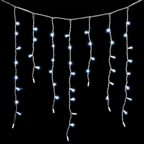 Светодиодная бахрома с колпачком 3,2*0,9 м., 168 белых LED ламп, каучуковый белый провод, LTC (LL168-8-2W)