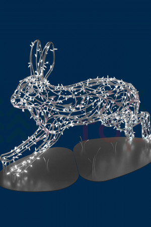 Светодиодная фигура Заяц серебряный Premium 0,93 м., Conso (OL330i11)