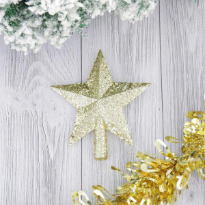 Макушка звезда для настольных елок Россыпь бриллиантов 13х14 см., золото, Зимнее Волшебство (2371112)          
