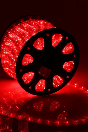 Светодиодный Дюралайт Ø13 мм., Красный 220В, 36 LED/м., Свечение 360°, IP65, Бухта 100 м., LTC (F3-H1-220V-R)