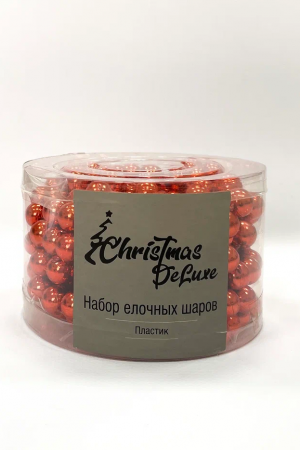 Пластиковые бусы Гигант 1,4 см.* 5 м., красный, Christmas DeLuxe (87014)