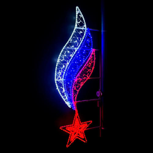 Светодиодная консоль Звезда с Российским Флагом 60*200 см., Триколор, LTC (LC-13407)