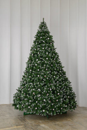 Елка Снежная королева заснеженная с шишками 4.5 м., интерьерная, ствольная, ПВХ. ЕлкиТорг (71450)