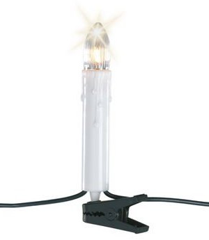 Светодиодная гирлянда свеча в форме купола 7.5 м., 220 V., 16 LED ламп, зеленый ПВХ, Kaemingk (490768)
