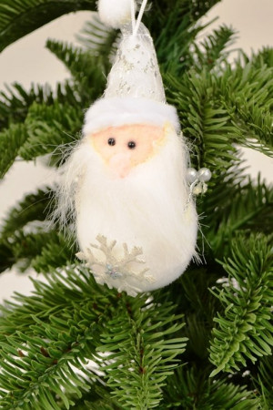 Дед мороз мохнатый с бусинками 12 х 5 см (XR001) 