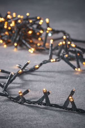 Светодиодная нить Snake Light 2000 теплых ламп, 40 м., 24В, 8 режимов, зеленый провод, для елки 260-300 см., Christmas DeLuxe (85745)