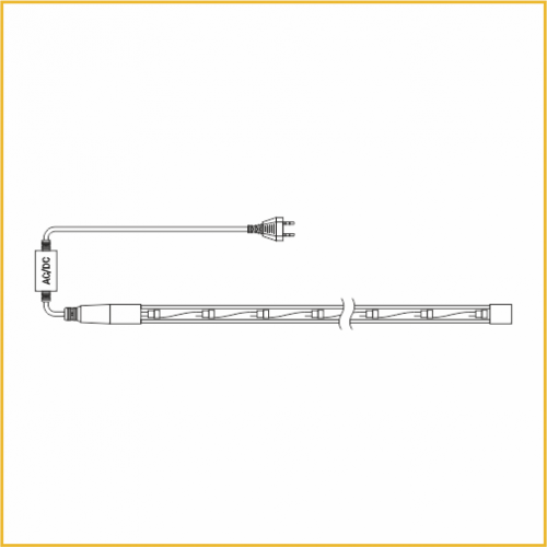 Дюралайт 2-х провод, диаметр 10 мм, 220В, желтые LED лампы 30 шт на 1 м., бухта 100 м., статика, Teamprof (TPF-DL-2WH-100-10mm-240-Y) 