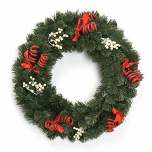 Рождественский венок Огненное танго 60 см., ПВХ, ЕлкиТорг (52098)