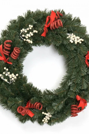 Рождественский венок Огненное танго 60 см., ПВХ, ЕлкиТорг (52098)