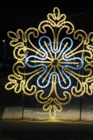 Светодиодная инсталляция Снежинка кружевная 2D 200 см. 1 шт., Сад Радости (SR221)