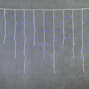 Светодиодная бахрома с колпачком 3,2*0,9 м., 168 синих LED ламп, каучуковый белый провод, LTC (LL168-8-2B)