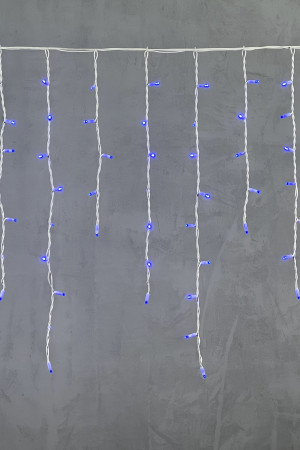 Светодиодная бахрома с колпачком 3,2*0,9 м., 168 синих LED ламп, каучуковый белый провод, LTC (LL168-8-2B)