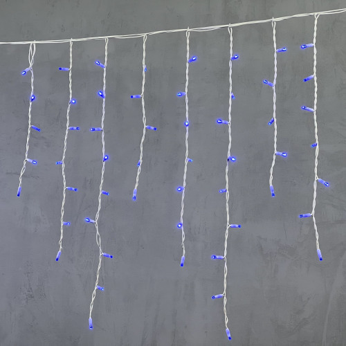 Светодиодная бахрома с колпачком 3,2*0,9 м., 168 синих LED ламп, каучуковый белый провод, LTC (LL168-8-2B)