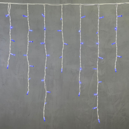 Светодиодная бахрома с колпачком 3,2*0,9 м., 168 синих LED ламп, каучуковый белый провод, LTC (LL168-8-2B)
