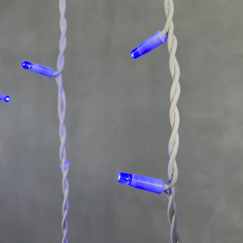 Светодиодная бахрома с колпачком 3,2*0,9 м., 168 синих LED ламп, каучуковый белый провод, LTC (LL168-8-2B)