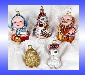Набор формовых игрушек Курочка Ряба 5 шт., стекло, Ёлочка (С1787)