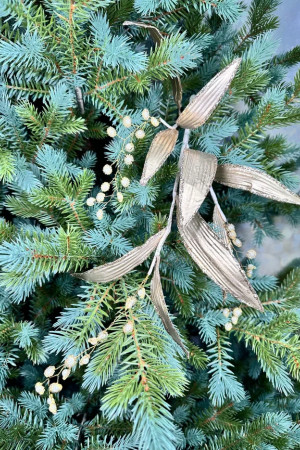 Ветвь Остролист с листьями 56 см., золото, Christmas DeLuxe (86756)