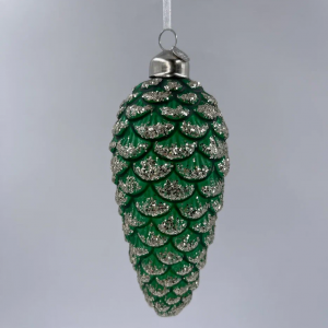 Елочное украшение Шишка Царская 14х6 см., стекло, 1 шт., Christmas DeLuxe (88852)