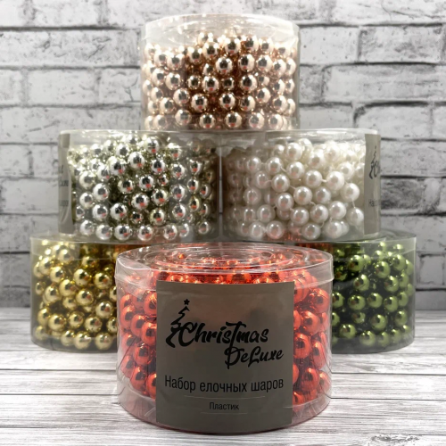 Пластиковые бусы Гигант 1,4 см.* 5 м., розовый, Christmas DeLuxe (87015)