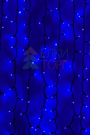 Светодиодный занавес Sealed 1*3 м., 220V., 300 синих LED ламп, черный каучук, Beauty Led (LL301-1-2B)